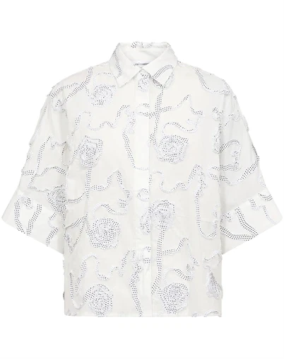 Co'Couture - ElricCC Flower Bluse - White